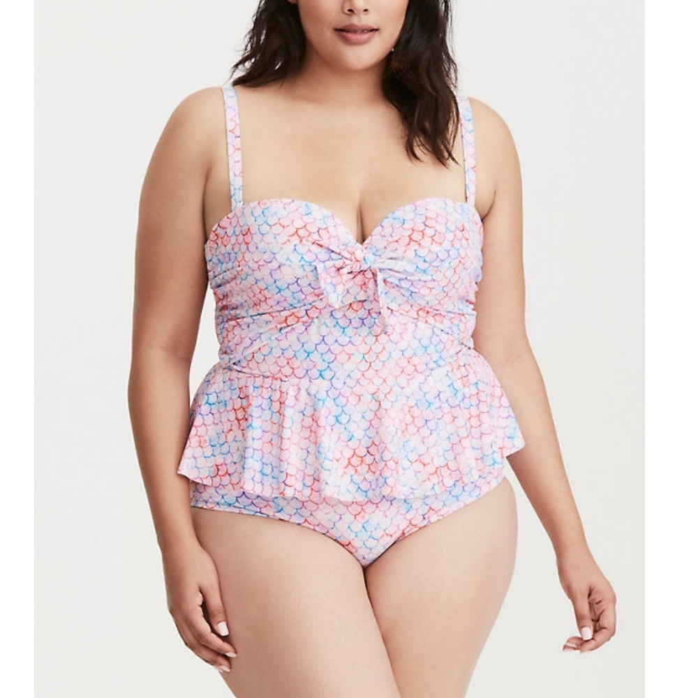 Torrid Mermaid Print Peplum Tankini Top and Bottom